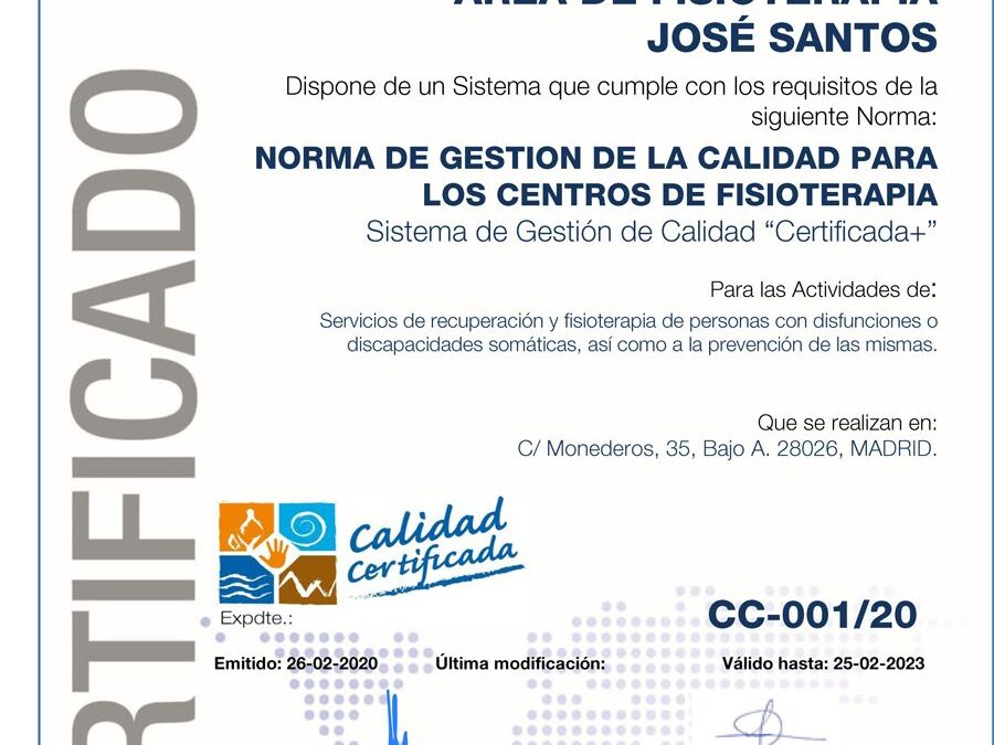 Certificado Area de Fisioterapia Jose Santos compressor